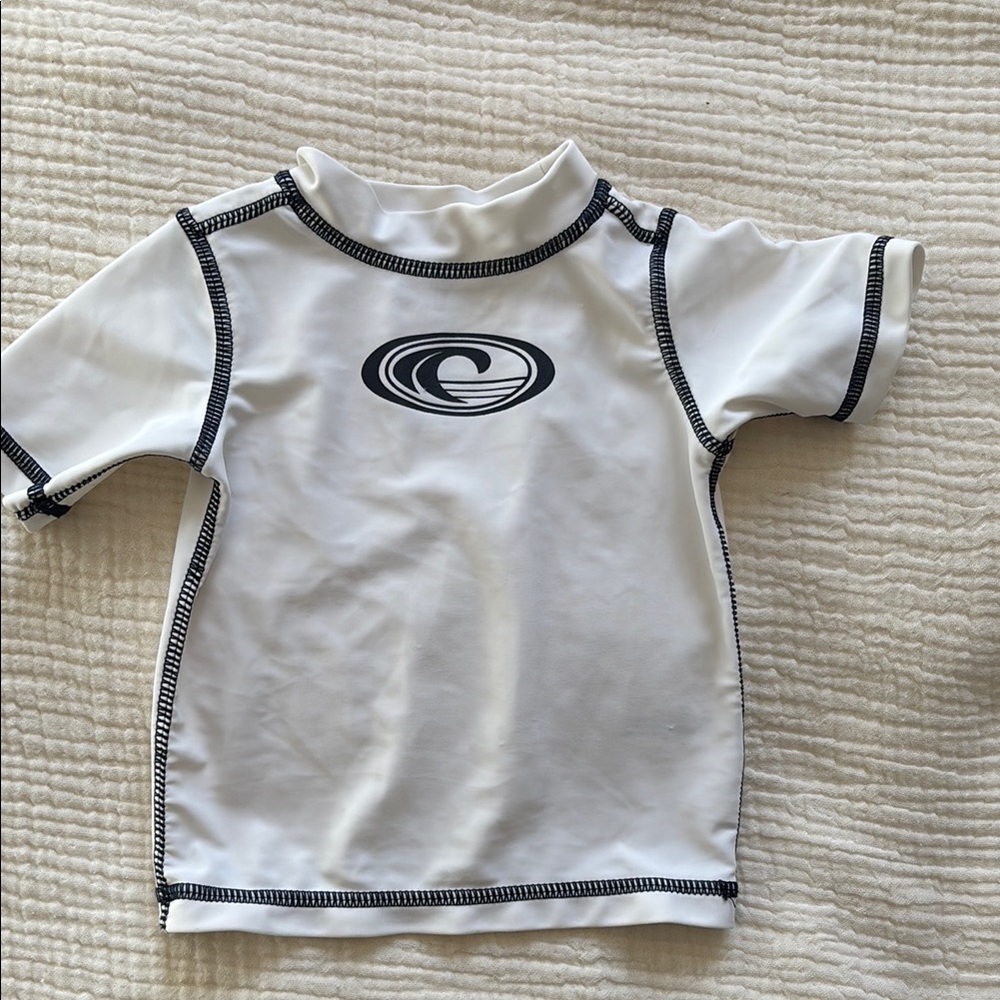 Koala Kids White and Black Rashguard Swim Shirt